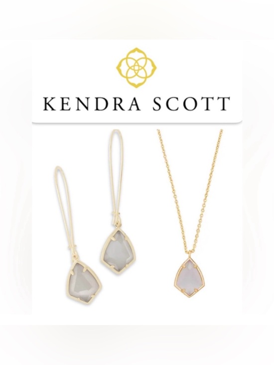 Kendra Scott Jewelry - NWT Lot of 2x [Kendra Scott] Carinne Earrings & Cory Pendant Necklace Slate/Gold